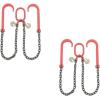 imageMytee Products Grade 80 V Bridle Chain Tow Recovery G80 38quot x 3 Chain 7100 Lbs Two 15quot JHook ampamp Eye Cradle Grab Hook2  Pack