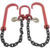 imageMytee Products Grade 80 V Bridle Chain Tow Recovery G80 38quot x 3 Chain 7100 Lbs Two 15quot JHook ampamp Eye Cradle Grab Hook2  Pack