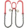 imageMytee Products Grade 80 V Bridle Chain Tow Recovery G80 38quot x 3 Chain 7100 Lbs Two 15quot JHook ampamp Eye Cradle Grab Hook2  Pack