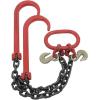 imageMytee Products Grade 80 V Bridle Chain Tow Recovery G80 38quot x 3 Chain 7100 Lbs Two 15quot JHook ampamp Eye Cradle Grab Hook2  Pack
