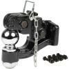 imageMytee Products Pintle Hitch with 2516Inch Trailer Ball 8 Ton Combination Hitch with Mounting Kit  Bolt On Adjustable Pintle Hook Ball Combo  PowderCoated HeavyDuty2516 Ball