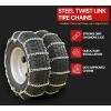 imageMytee Products Set of 2 225quot Twist Link Snow Tire Chain for Semi Trucks  Emergency Tire Traction Grip Chains  Snow Blower Single Wheel Chains for Commercial Trucks SUVs Pickups Auto TracDouble Tire 225 Inch