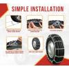 imageMytee Products Set of 2 225quot Twist Link Snow Tire Chain for Semi Trucks  Emergency Tire Traction Grip Chains  Snow Blower Single Wheel Chains for Commercial Trucks SUVs Pickups Auto TracSingle Tire 165 Inch 12 wide