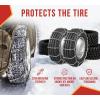 imageMytee Products Set of 2 225quot Twist Link Snow Tire Chain for Semi Trucks  Emergency Tire Traction Grip Chains  Snow Blower Single Wheel Chains for Commercial Trucks SUVs Pickups Auto TracSingle Tire 225 Inch