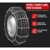 imageMytee Products Set of 2 225quot Twist Link Snow Tire Chain for Semi Trucks  Emergency Tire Traction Grip Chains  Snow Blower Single Wheel Chains for Commercial Trucks SUVs Pickups Auto TracSingle Tire 245 Inch