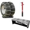 imageMytee Products Set of 2 225quot Twist Link Snow Tire Chain for Semi Trucks  Emergency Tire Traction Grip Chains  Snow Blower Single Wheel Chains for Commercial Trucks SUVs Pickups Auto TracDouble Tire 225 Inch