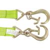 imageMytee Products V Bridle Tow Strap 3quot x 36quot w 15quot J Hook wTJ Hooks Hi VIZHigh Abrasion Green Webbing 5400 lbs WLL  Recovery VStrap wReinforced Webbing for Towing Car Wrecker Rollback8 J Hook  TJ Hook