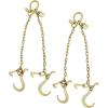 imageMytee Products 2 Pack 516 x 3 G70 VChain Bridle w 8quot Medium J Hooks T Hook ampamp JHook wGrab Hooks 3 Legs 4700 lbs WLL3 ft legs w 8 J Hook 2Pack
