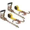 imageMytee Products 4 Pack 2quot Tie Down Chain Ratchet Straps with G70 RTJ Cluster Hooks  Heavy Duty Roll Back Car Hauler Tow Ratchets with Chain 3335 lbs WLL for Auto Towing ampamp Recovery2  Pack