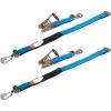 imageMytee Products 4 Pack 2quot x 8 Tie Down Ratchet Axle Straps with Snap Hooks DRing and Protective Sleeve 10000LBS Capacity  Race Car Trailer Car Hauler TowingSwivel Snap Hook