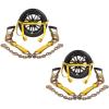 imageMytee Products 4 Pack 2quot x8 Car Tie Down Straps for Trailer with Chain Anchor  3333 Lbs WLL High Viz Green Lasso Style Tire Straps for Car Trailer with Ratchets  Wheel Strap for Hauling Cars2  Pack