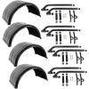 imageMytee Products 4 Pc  2 Pair Poly Fender Kit Fits for 245quot Dual Rear Wheel Trucks  Ribbed Poly Fenders with Mounting Brackets  RustProof Lightweight ampamp Ideal for Flatbed ampamp Dump Trucks4  Pack