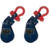 imageMytee Products 4 Ton Snatch Block with Shackle for 12quot Wire Rope  412quot Sheave Tree Sling ampamp Tow Wrecker  Heavy Duty Pulley Block for Towing Lifting Rigging Use2  Pack