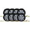 imageMytee Products 8 Pack 2quot x9 Over The Wheel Tire Straps with Ratchet Swivel J Hook ampamp Rubber Blocks  10000 LBS Breaking Strength Towing Tie Down Straps for Auto Car Haulers UTV Truck Trailer Bed