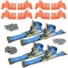imageMytee Products ETrack Wheel Chock and Strap Kit 4 ETrack Wheel Chocks Orange 2 2quot x 8 ETrack Straps2  Pack