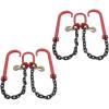 imageMytee Products Grade 80 V Bridle Chain Tow Recovery G80 38quot x 3 Chain 7100 Lbs Two 15quot JHook ampamp Eye Cradle Grab Hook2  Pack