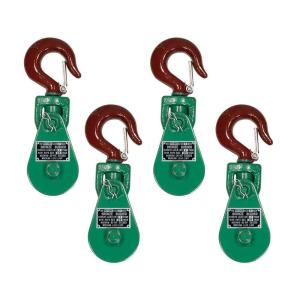 image4 Pack Snatch Block with Shackle WLL 8 Ton 34quot Wire Rope x 6quot Sheave Wrecker Recovery4  Pack