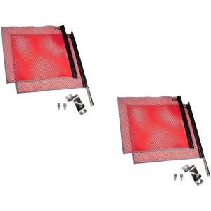 imageEZ Mount Warning Flag Red 18quot x 18quot Mesh Safety Flag DOT Compliant  Spring Loaded Quick n Easy Disconnect  4 PackReflective Red