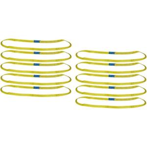 imageMytee Products 10 Pack 1quot x6 ft Yellow Polyester Endless Round Sling 2200 LBS Vertical Capacity  1760 LBS Choker  4400 LBS Basket  Endless Web Sling for Wrecker Recovery Lifting ampamp Towing