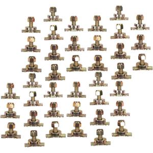 imageMytee Products 10 Pack L Track Double Lug Threaded Stud Fitting  Heavy Duty LTrack Bolt Down Anchor Points WLL 1833 lbs  L Track Rail Tie Down Anchor for Enclosed Trailers Cargo Vans40  Pack