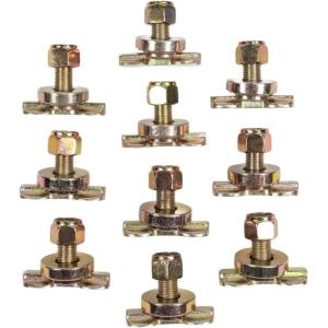 imageMytee Products 10 Pack L Track Double Lug Threaded Stud Fitting  Heavy Duty LTrack Bolt Down Anchor Points WLL 1833 lbs  L Track Rail Tie Down Anchor for Enclosed Trailers Cargo Vans10  Pack