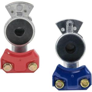 imageMytee Products 10 Pair20 Pcs Universal Glad Hand Set for Semi Trucks  10 Red 10 Blue Aluminum Gladhand for Semi Trailers Tractors RVs  Emergency Service Airline Air Brake Hose PartsBlue  Red Kit