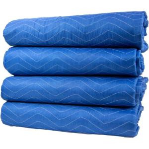 imageMytee Products 12 Pack 72quot x 80quot 85 lbdz Weight Heavy Duty Moving Blankets  Blue Woven Polyester Furniture Moving Pads for Protection in Moving or Storage4  Pack