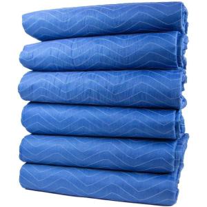 imageMytee Products 12 Pack 72quot x 80quot 85 lbdz Weight Heavy Duty Moving Blankets  Blue Woven Polyester Furniture Moving Pads for Protection in Moving or Storage6  Pack