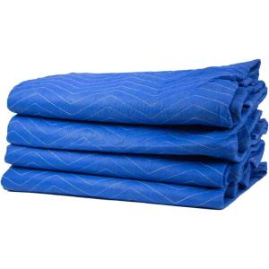 imageMytee Products 12 Pack 80quot x 72quot Moving Blankets 60 lbdz Weight  Blue NonWoven Polyester Furniture Moving Pads for Protection in Moving or Storage4  Pack