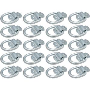 imageMytee Products 12quot BoltOn D Ring Heavy Duty Tie Down Anchor wMounting Brackets 12000 LBS Breaking Strength  White Blue Zinc  Cargo Tie Down Anchors for Flatbed Trucks Trailers 8 Pack20  Pack