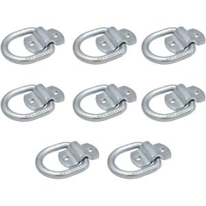 imageMytee Products 12quot BoltOn D Ring Heavy Duty Tie Down Anchor wMounting Brackets 12000 LBS Breaking Strength  White Blue Zinc  Cargo Tie Down Anchors for Flatbed Trucks Trailers 8 Pack8  Pack
