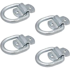 imageMytee Products 12quot BoltOn D Ring Heavy Duty Tie Down Anchor wMounting Brackets 12000 LBS Breaking Strength  White Blue Zinc  Cargo Tie Down Anchors for Flatbed Trucks Trailers 8 Pack4  Pack