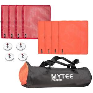 imageMytee Products 13 Pcs Safety Flag with Magnetic Flag Holder Kit  4Pcs Red ampamp 4Pcs Orange PVC Mesh Warning Safety Flag 4 Magnetic Flag Holder ampamp 1 Bag for Trucks TrailersMulti