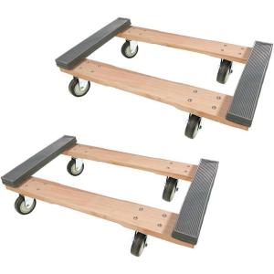 imageMytee Products 2 Pack 32quotx18quot Rubber Caps Moving Dolly with 4quot NonMarking Swivel Caster Wheels 1000 lbs  Chicago Style Heavy Duty 4 Wheel Dolly Cart for Moving Industrial Heavy Loads Furniture2  Pack