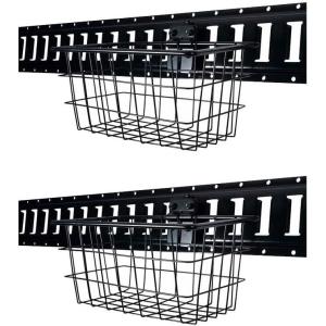 imageMytee Products 2 Pack Heavy Duty ETrack Wire Basket  Wall Mount Bolton Metal Tool Basket for Trailers Trucks  Portable Utility Rack Organizer Storage Bin for Garage2  Pack
