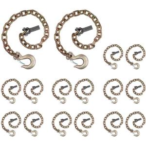 imageMytee Products 38quot x 36quot Grade 70 Trailer Safety Chains wForged Hook ampamp Safety Clip16  Pack