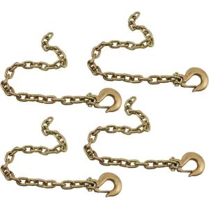 imageMytee Products 38quot x 36quot Grade 70 Trailer Safety Chains wForged Hook ampamp Safety Clip4  Pack