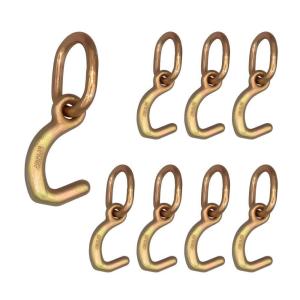 imageMytee Products 4 Pack G70 Forged Datsun Mini J Hook with Link for Car Hauling  11000 lbs Breaking Strength  Auto Tie Down Mini J Hook for Car Hauler Wrecker ampamp Towing Trucks8  Pack