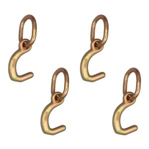 imageMytee Products 4 Pack G70 Forged Datsun Mini J Hook with Link for Car Hauling  11000 lbs Breaking Strength  Auto Tie Down Mini J Hook for Car Hauler Wrecker ampamp Towing Trucks4  Pack