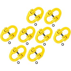 imageMytee Products 4 Pack Grade 80 38quot Safety Chain Connector Hammer Lock Link  7100 lbs WLL Forged Alloy Steel Tow Hitch Coupling Link for Trucks Powder Coated Trailer Safety Chain Extention8  Pack
