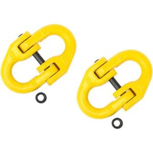imageMytee Products 4 Pack Grade 80 38quot Safety Chain Connector Hammer Lock Link  7100 lbs WLL Forged Alloy Steel Tow Hitch Coupling Link for Trucks Powder Coated Trailer Safety Chain Extention2  Pack
