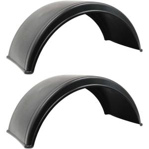 imageMytee Products 4 Pc  2 Pair Poly Fender Kit Fits for 245quot Dual Rear Wheel Trucks  Ribbed Poly Fenders with Mounting Brackets  RustProof Lightweight ampamp Ideal for Flatbed ampamp Dump Trucks2  Pack