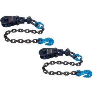 imageMytee Products 4 Ton 45quot Snatch Block wSwivel Shackle and 30quot Chain 38 G100 Flatbed Tow Truck Rollback Wrecker Car Carrier Cable2  Pack