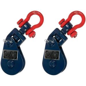imageMytee Products 4 Ton Snatch Block with Shackle for 12quot Wire Rope  412quot Sheave Tree Sling ampamp Tow Wrecker  Heavy Duty Pulley Block for Towing Lifting Rigging Use2  Pack
