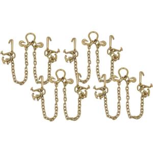 imageMytee Products 516quot Grade 70 VChain Bridle wRTJ Cluster Hooks ampamp Grab Hooks  3 Legs Transport Tow Truck Chains for Car Towing  4700 LBS WLL  for Flatbed Trailer Wrecker Recovery4  Pack