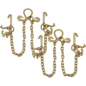 imageMytee Products 516quot Grade 70 VChain Bridle wRTJ Cluster Hooks ampamp Grab Hooks  3 Legs Transport Tow Truck Chains for Car Towing  4700 LBS WLL  for Flatbed Trailer Wrecker Recovery2  Pack