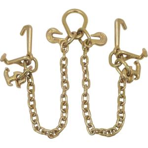 imageMytee Products 516quot Grade 70 VChain Bridle wRTJ Cluster Hooks ampamp Grab Hooks  3 Legs Transport Tow Truck Chains for Car Towing  4700 LBS WLL  for Flatbed Trailer Wrecker Recovery1  Pack