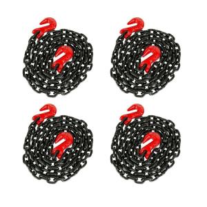 imageMytee Products 516quot10 G80 Black Transport Binder Chain wClevis Grab Hooks for Towing  16000 lbs Breaking Strength Heavy Duty Safety Tow Chain for Lifting  Tie Down Binding Equipment4  Pack