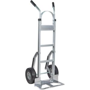 imageMytee Products 600 lbs Aluminum Hand Truck Heavy Duty Dolly with P Handle ampamp 10quot Caster Wheels  Hand Truck with Skid Bars ampamp Vertical Loop Handle  523quot x 175quot with 193quot x 75quot Nose Plate1  Pack