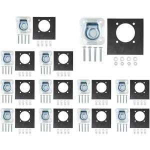 imageMytee Products 8 Pack  Recessed Plate DRing 6000 lbs Capacity TieDown for Flatbed Enclosed Trailers Pickup Trucks12  Pack